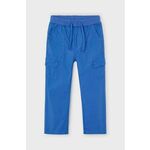 Otroške hlače Mayoral cargo - modra. Otroške cargo hlače iz kolekcije Mayoral. Model izdelan iz enobarvne tkanine.