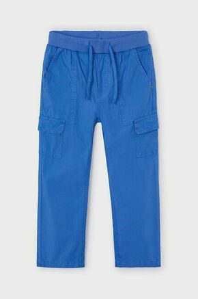 Otroške hlače Mayoral cargo - modra. Otroške cargo hlače iz kolekcije Mayoral. Model izdelan iz enobarvne tkanine.