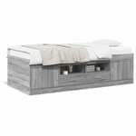 vidaXL Dnevna postelja s predali siva sonoma 100x200 cm inženirski les