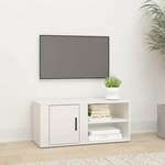 vidaXL TV omarica visok sijaj bela 80x31,5x36 cm inženirski les