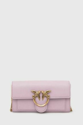Torbica Pinko vijolična barva - vijolična. Majhna večerna torbica iz kolekcije Pinko. Model na zapenjanje