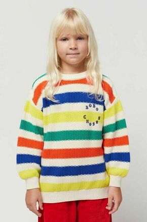 Otroški bombažen pulover Bobo Choses - pisana. Otroške Pulover iz kolekcije Bobo Choses. Model izdelan iz vzorčaste pletenine. Model iz izjemno udobne bombažne tkanine.