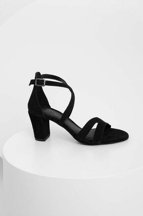 Sandali iz semiša Answear Lab črna barva - črna. Sandali iz kolekcije Answear Lab. Model izdelan iz semiš usnja.