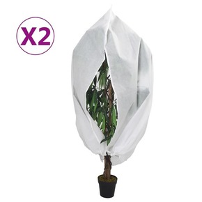 VidaXL Koprena za rastline iz flisa z zadrgo 2 kosa 70 g/m² 1x1