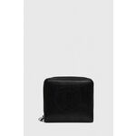 Usnjena denarnica Karl Lagerfeld ženski, črna barva - črna. Mala denarnica iz kolekcije Karl Lagerfeld. Model izdelan iz kombinacije naravnega in ekološkega usnja.