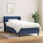 Greatstore Box spring postelja z vzmetnico modra 80x200 cm blago