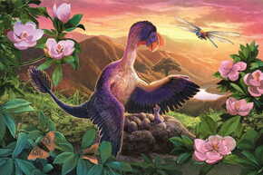 WEBHIDDENBRAND TREFL Puzzle Neverjetni dinozavri: Mikroraptor v gnezdu 54 kosov
