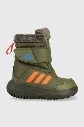 Otroški zimski škornji adidas Winterplay I zelena barva - zelena. Zimski čevlji iz kolekcije adidas. Delno podloženi model