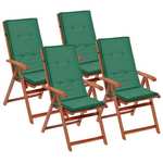 vidaXL Blazine za vrtne stole 4 kosi zelene barve 120x50x3 cm