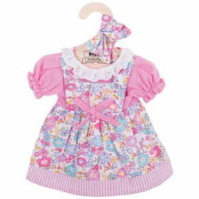 Bigjigs Toys Rožnata cvetlična obleka za punčko 38 cm