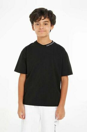 Otroška kratka majica Calvin Klein Jeans črna barva - črna. Otroške kratka majica iz kolekcije Calvin Klein Jeans
