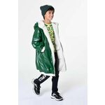 Otroška dvostranska jakna Karl Lagerfeld zelena barva - zelena. Otroški jakna iz kolekcije Karl Lagerfeld. Delno podložen model, izdelan iz gladkega materiala.