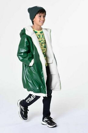 Otroška dvostranska jakna Karl Lagerfeld zelena barva - zelena. Otroški jakna iz kolekcije Karl Lagerfeld. Delno podložen model
