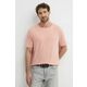Kratka majica s primesjo lanu Tommy Hilfiger roza barva - roza. Kratka majica iz kolekcije Tommy Hilfiger, izdelana iz tanke, elastične pletenine. Model iz izjemno udobne, zračne tkanine.
