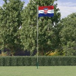 vidaXL Zastava Hrvaške in drog 6,23 m aluminij
