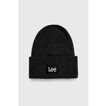 Kapa Lee črna barva, - črna. Kapa iz kolekcije Lee. Model izdelan iz pletenine z nalepko.