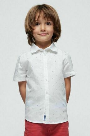 Otroška bombažna srajca Mayoral bela barva - bela. Otroški srajca iz kolekcije Mayoral