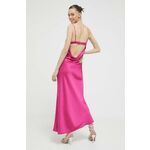 Obleka Abercrombie &amp; Fitch roza barva - roza. Obleka iz kolekcije Abercrombie &amp; Fitch. Oprijet model, izdelan iz enobarvne tkanine. Tanek, gladek material.