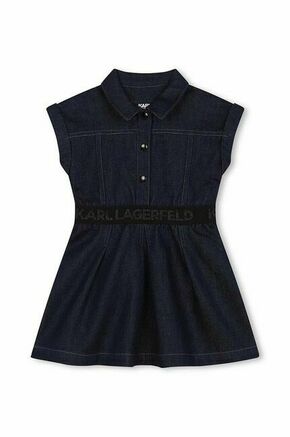 Obleka za dojenčka Karl Lagerfeld - modra. Obleka za dojenčke iz kolekcije Karl Lagerfeld. Nabran model