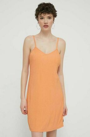 Obleka Vans oranžna barva - oranžna. Obleka iz kolekcije Vans. Model izdelan iz enobarvne tkanine. Poliester zagotavlja visoko odpornost na mečkanje.