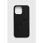 Etui za telefon Karl Lagerfeld iPhone 15 Pro Max 6.7'' črna barva - črna. Etui za telefon iz kolekcije Karl Lagerfeld. Model izdelan iz sintetičnega materiala.