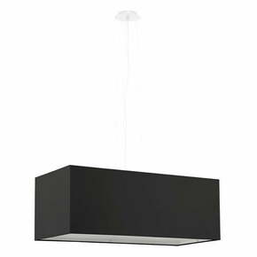 Črna viseča svetilka s steklenim senčnikom/s tekstilnim senčnikom Gryfin Bis – Nice Lamps