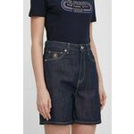 Jeans kratke hlače Tommy Hilfiger ženski, mornarsko modra barva - mornarsko modra. Kratke hlače iz kolekcije Tommy Hilfiger, izdelane iz jeansa. Model iz zračne tkanine z visoko vsebnostjo bombaža.