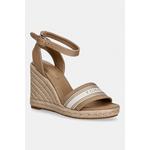 Tommy Hilfiger sandali s polno peto HIGH WEDGE ESPAD WEBBING bež FW0FW09342