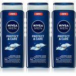 Nivea Men Protect &amp; Care gel za prhanje za moške 3 x 500 ml (ugodno pakiranje)