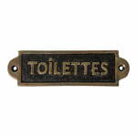 Kovinski dekorativni znak 15x4,5 cm Toilettes – Antic Line