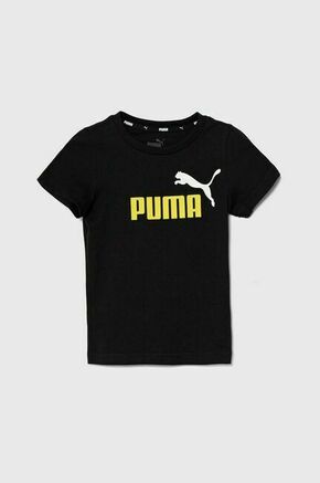Otroška bombažna kratka majica Puma črna barva - črna. Otroške lahkotna kratka majica iz kolekcije Puma