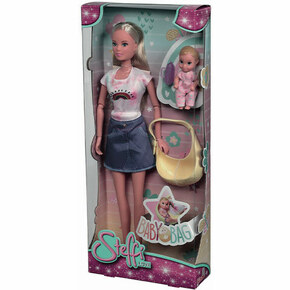 Simba Lutka Steffi z dojenčkom v nosilki