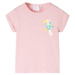 Greatstore Otroška majica s kratkimi rokavi svetlo roza 116