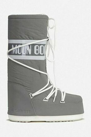 Snežke Moon Boot srebrna barva - srebrna. Snežke iz kolekcije Moon Boot. Model izdelan iz kombinacije ekološkega usnja in tekstilnega materiala.