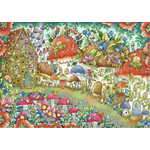 WEBHIDDENBRAND RAVENSBURGER Puzzle Simpatične gobje hišice na cvetličnem travniku 1000 kosov