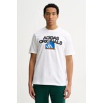 Bombažna kratka majica adidas Originals - bela. Kratka majica iz kolekcije adidas Originals, izdelana iz tanke, elastične pletenine. Model iz zračne bombažne tkanine.