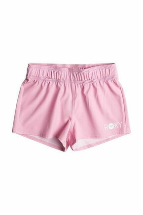 Otroške kratke hlače Roxy RG ESSENTIALS roza barva - roza. Otroške kratke hlače iz kolekcije Roxy. Model izdelan iz enobarvnega materiala.