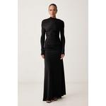Victoria Beckham drapirana obleka črna 1426JDR007621A