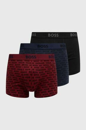 Boksarice BOSS 3-pack moški - pisana. Boksarice iz kolekcije BOSS. Model izdelan iz elastične pletenine. V kompletu so trije pari. Izjemno udobna tkanina z visoko vsebnostjo bombaža.