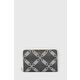 Denarnica MICHAEL Michael Kors ženski, črna barva - črna. Mala denarnica iz kolekcije MICHAEL Michael Kors. Model izdelan iz kombinacije tekstilnega materiala in ekološkega usnja.