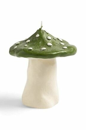 Dekorativna sveča &amp;k amsterdam Mushroom Dots - zelena. Dekorativna sveča iz kolekcije &amp;k amsterdam. Model izdelan iz voska.