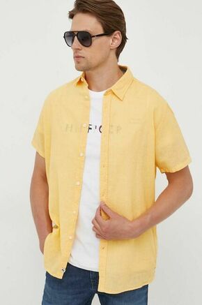 Lanena srajca Pepe Jeans Parker rumena barva - rumena. Srajca iz kolekcije Pepe Jeans