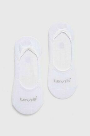 Nogavice Levi's bela barva - bela. Kratke nogavice iz kolekcije Levi's. Model izdelan iz elastičnega materiala.