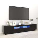vidaXL TV omarica z LED lučkami črna 200x35x40 cm