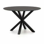 Črna okrogla jedilna miza s stekleno mizno ploščo ø 120 cm Argo – Kave Home