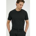 Bombažna kratka majica Marc O'Polo črna barva - črna. Kratka majica iz kolekcije Marc O'Polo, izdelana iz tanke, elastične pletenine. Model iz izjemno udobne bombažne tkanine.