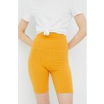 Kratke hlače Brixton ženske, rumena barva - rumena. Kratke hlače iz kolekcije Brixton. Model izdelan iz tanke, zelo elastične pletenine.