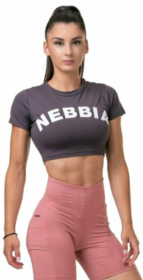 Nebbia Short Sleeve Sporty Crop Top Marron M Fitnes majica