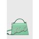 Usnjena torbica Karl Lagerfeld zelena barva - zelena. Majhna torbica iz kolekcije Karl Lagerfeld. Model na zapenjanje, izdelan iz naravnega usnja. Trden material, ki ohranja obliko.
