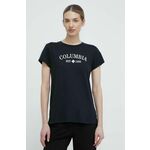 Kratka majica Columbia ženski, črna barva - črna. Kratka majica iz kolekcije Columbia. Model izdelan iz pletenine s potiskom.